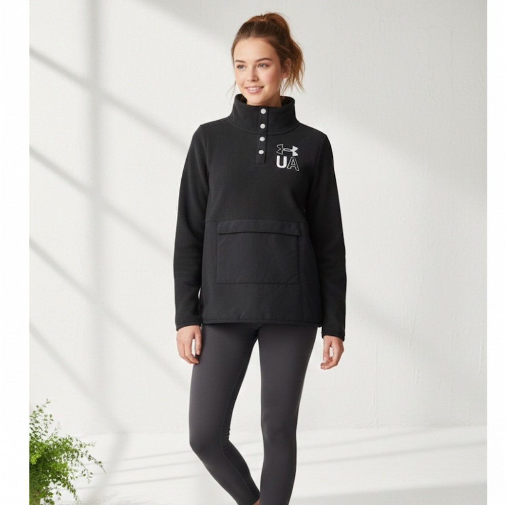 Under Armour youth popover 3/4 snap cold gear YXL New